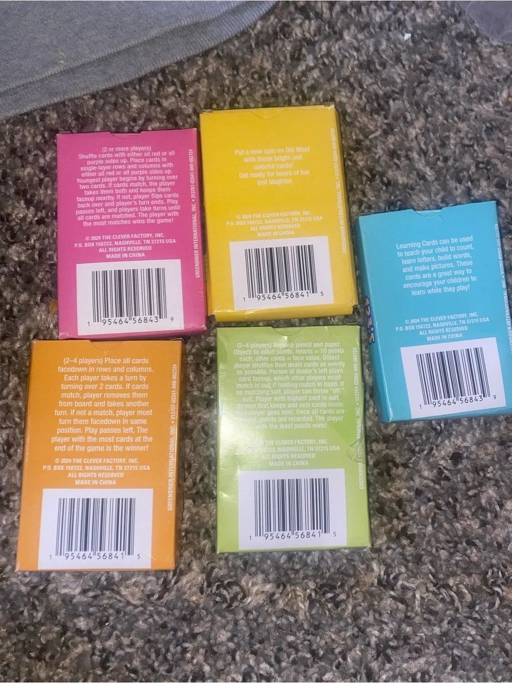 Kids Matching Card Game Set